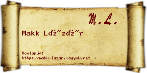 Makk Lázár névjegykártya